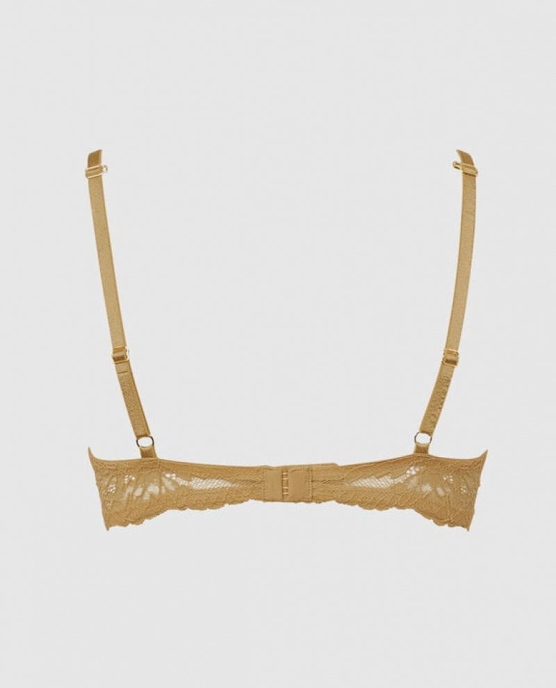 La Senza Unlined Balconette Bra Women's Lingerie Gold | 8RaVncwo