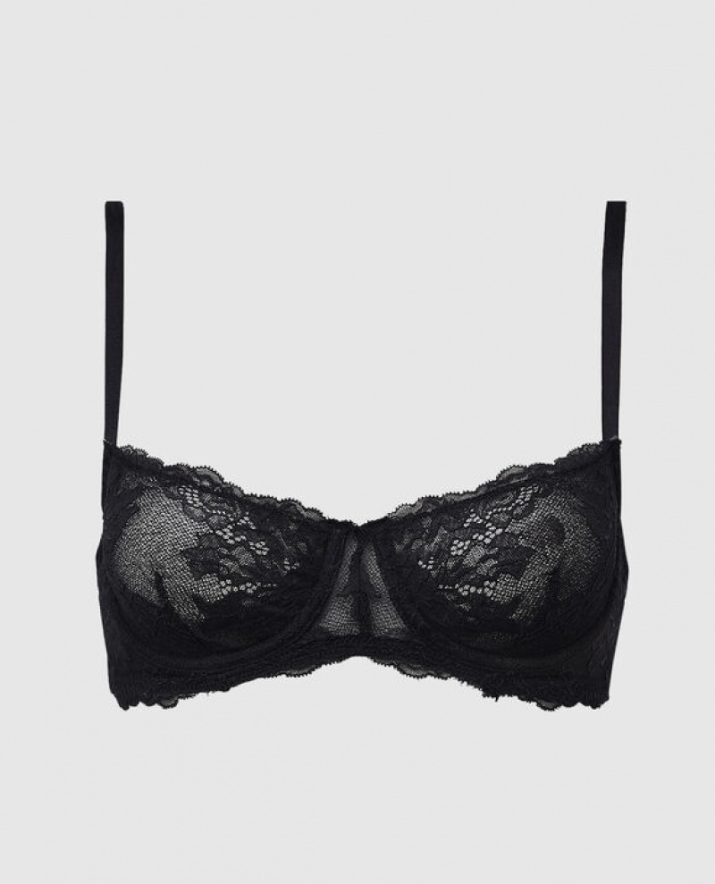 La Senza Unlined Balconette Women\'s Bras Black | HNz2fgUk