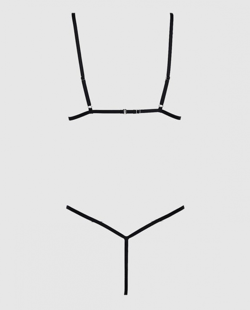 La Senza Unlined Barely-There Bodysuit Women's Lingerie Black | ZOCyPTxU