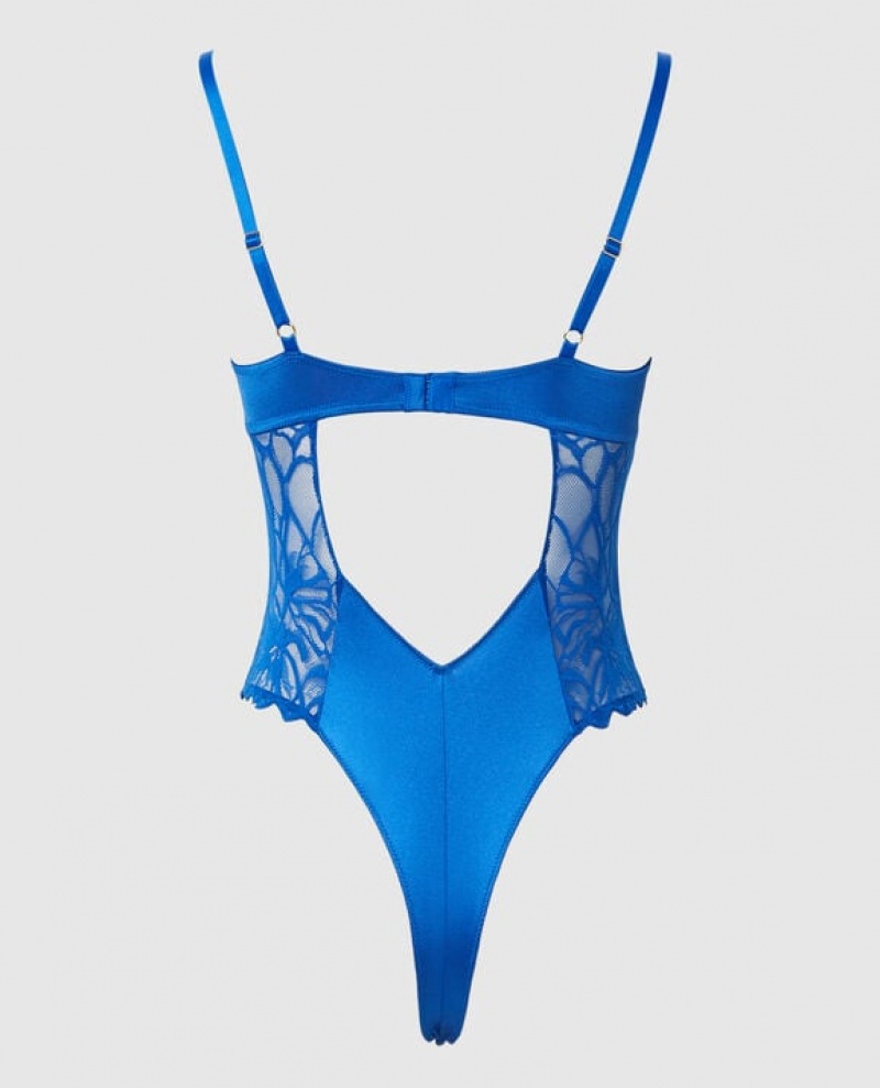 La Senza Unlined Bodysuit Women's Lingerie Deep Blue | Yr16Q4sH