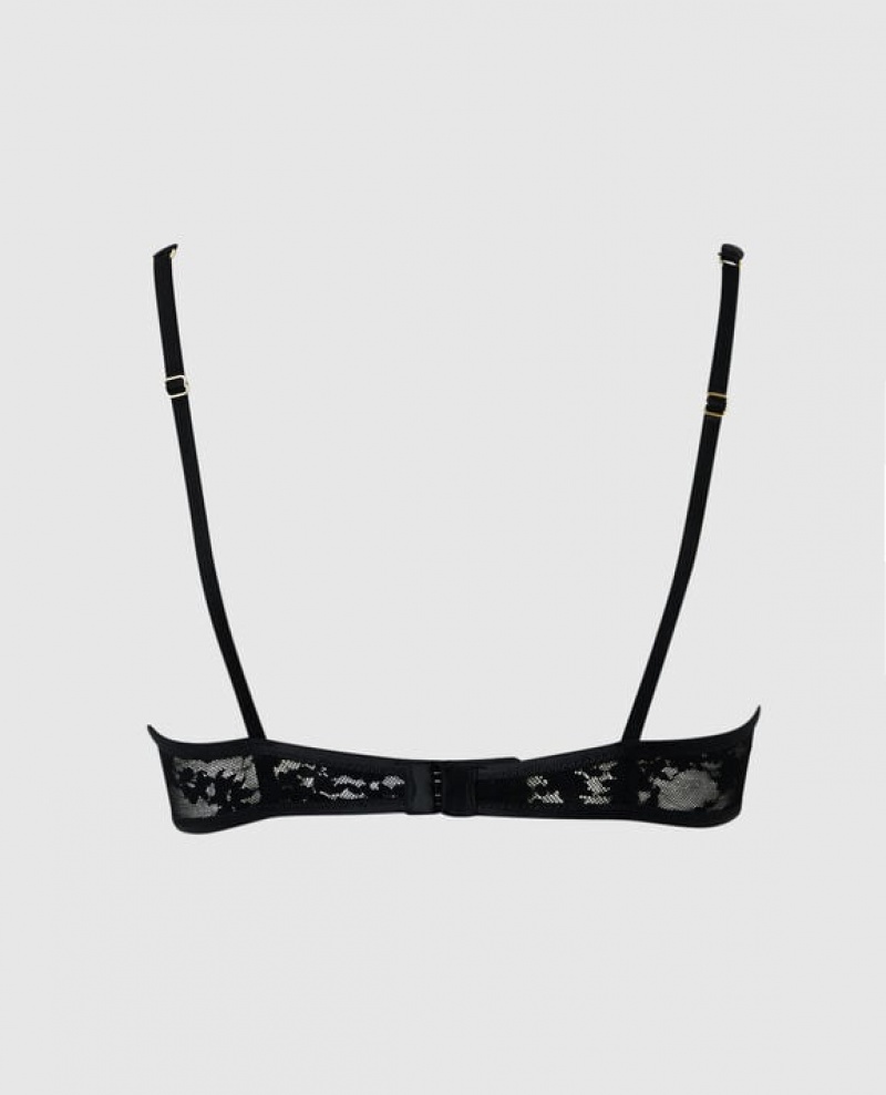La Senza Unlined Lace Bra Women's Lingerie Black | yRGfLpvg