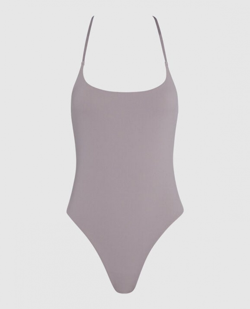 La Senza Unlined Microfiber Bodysuit Women\'s Lingerie Winterberry | uR3sZwcT