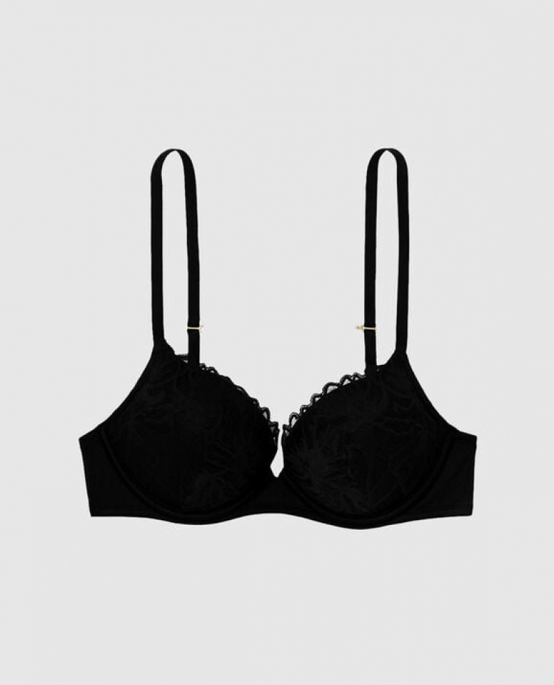 La Senza Up 2 Cup Push Up Women\'s Bras Black | gnSTb6aW