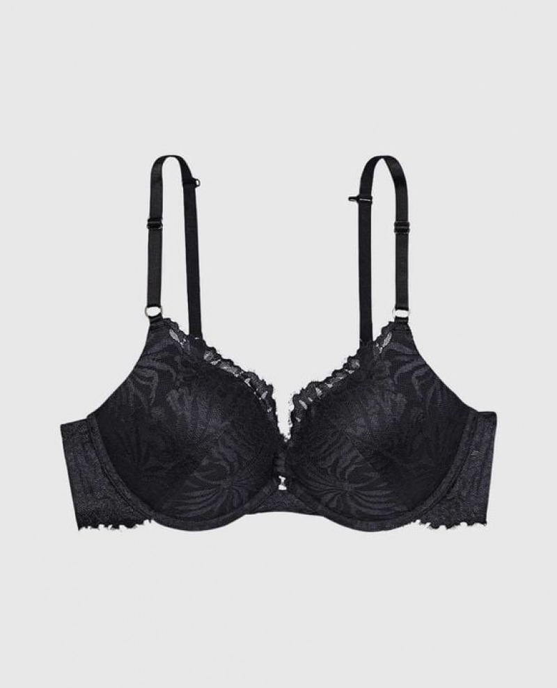 La Senza Up 2 Cup Push Up Women\'s Bras Black | PdftugXo