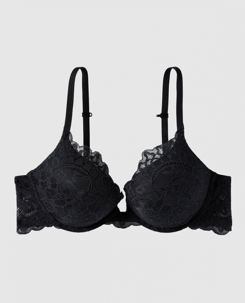 La Senza Up 2 Cup Push Up Women\'s Bras Black | NVA04gvu