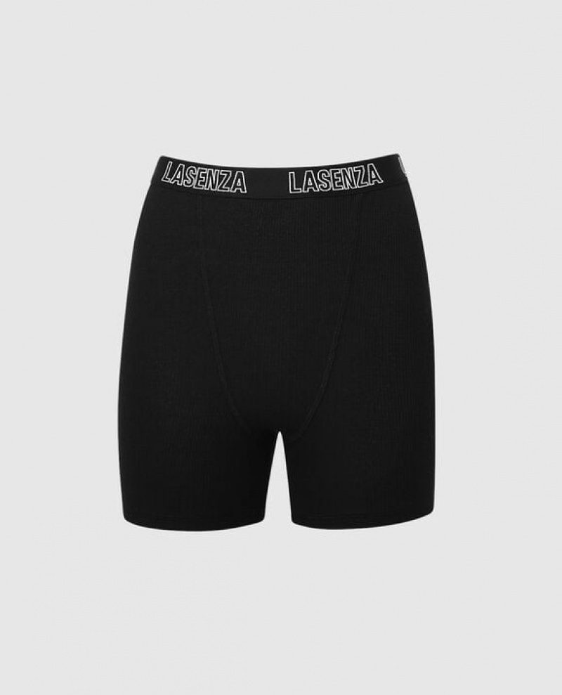 La Senza Waffle Boxer Women\'s Sleepwear Black | PFWHUWM4