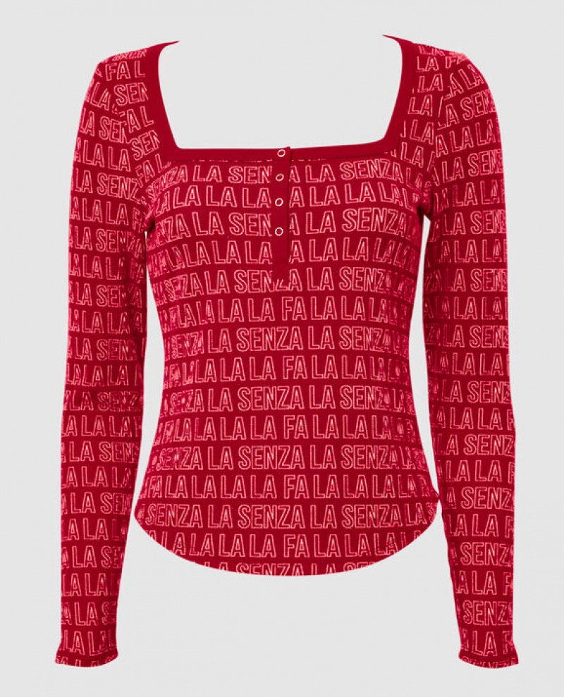 La Senza Waffle Henley Women\'s Sleepwear Fa La La LaSenza | i3jIIH1O